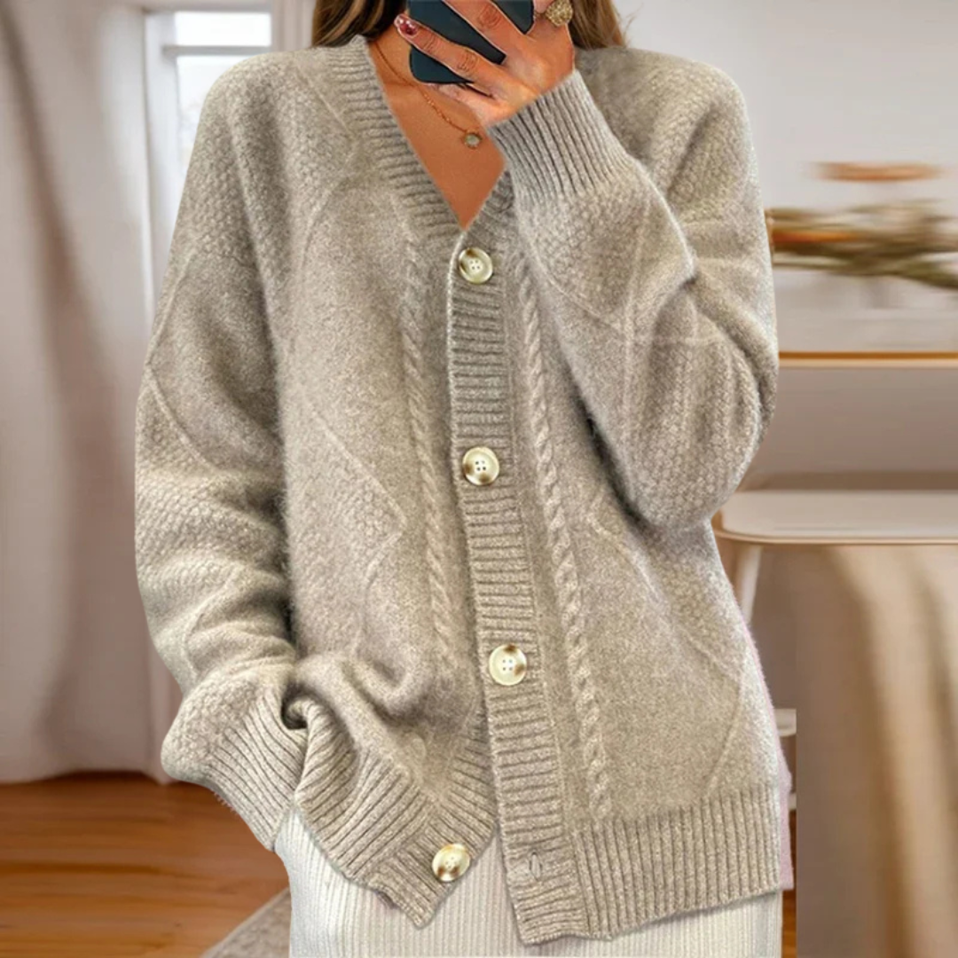 Éloise | Cardigan en Tricot à Motif Câble