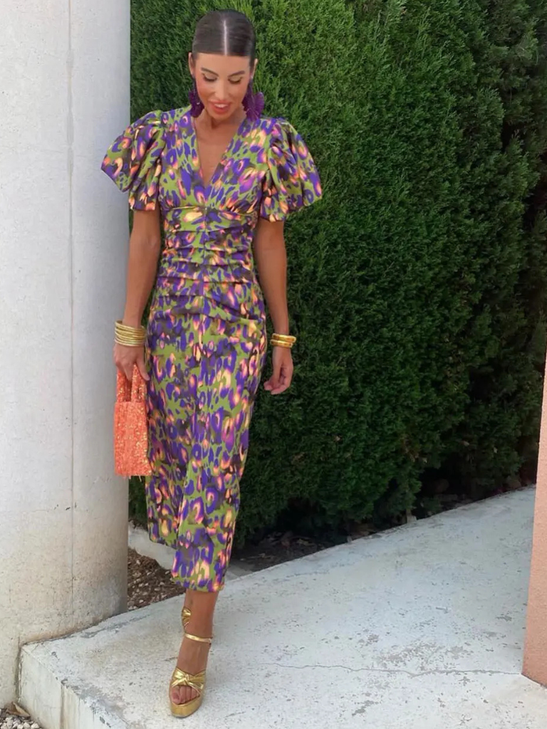 Amelia™ | Vivid Pleated Midi Robe