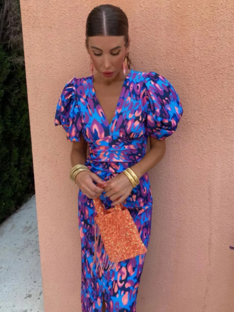 Amelia™ | Vivid Pleated Midi Robe