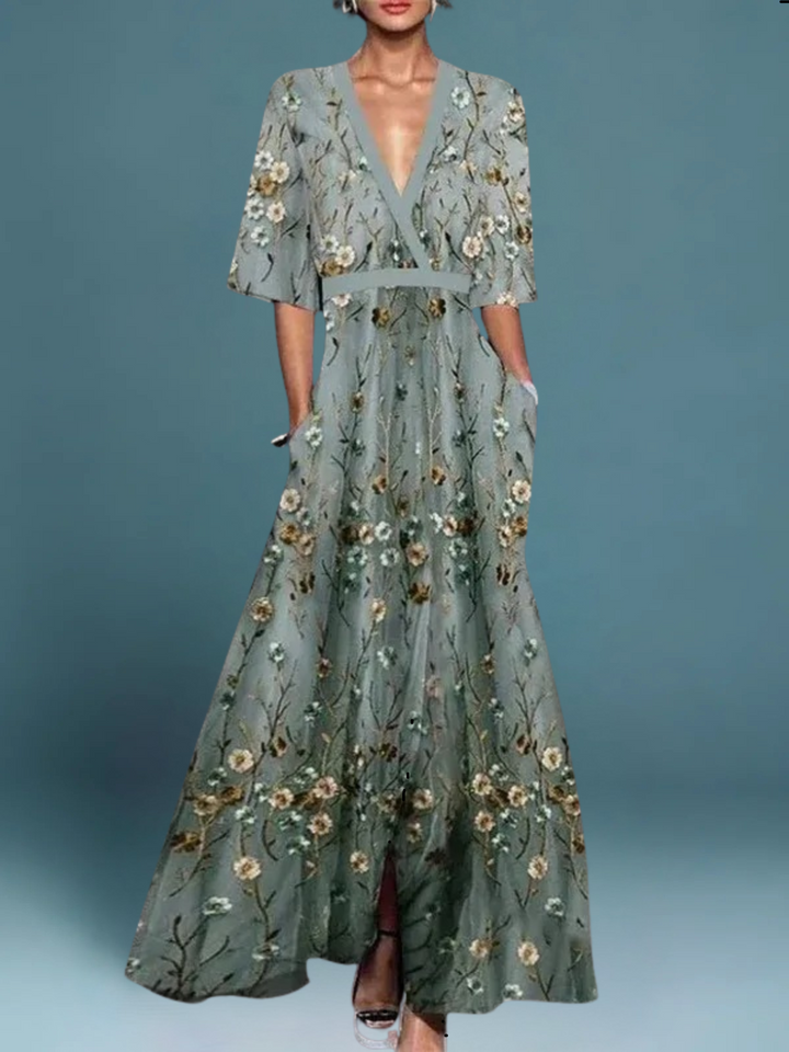 Hazel | Robe Boho Élégante à Col V avec Ceinture
