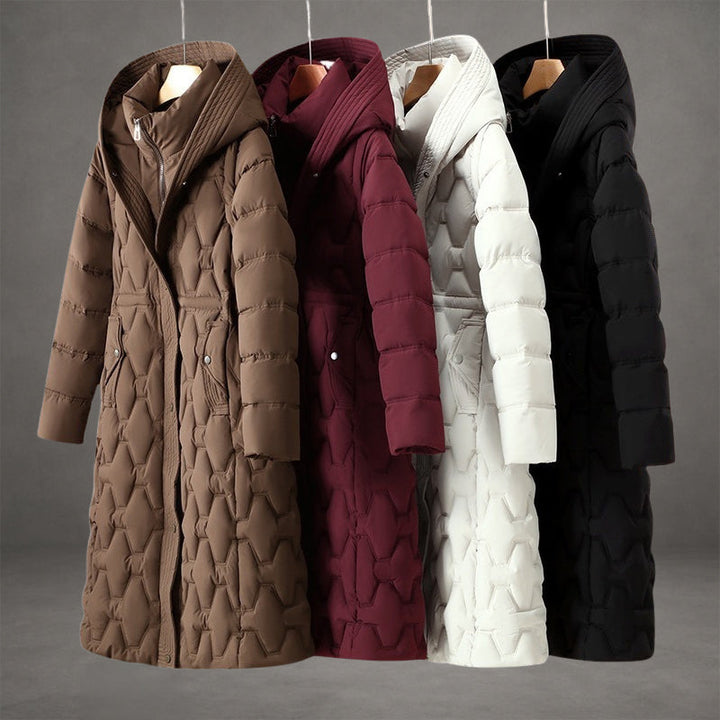 Olivia™ | Manteau long à capuche en duvet