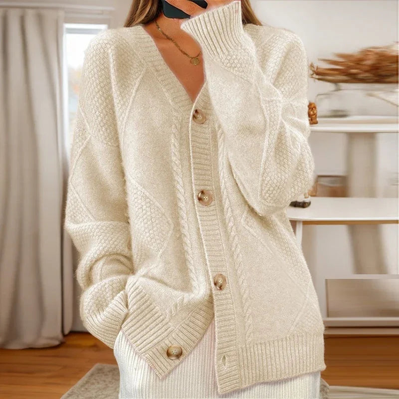 Éloise | Cardigan en Tricot à Motif Câble