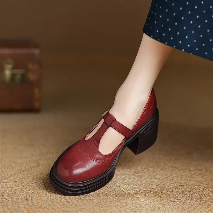 Elvana Chunky Mary Jane Pumps