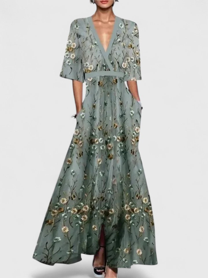 Aimee | Élégante Robe Maxi à Fleurs