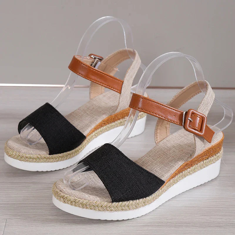 CHARLENE™ – Sandales Wedge Décontractées à Talon