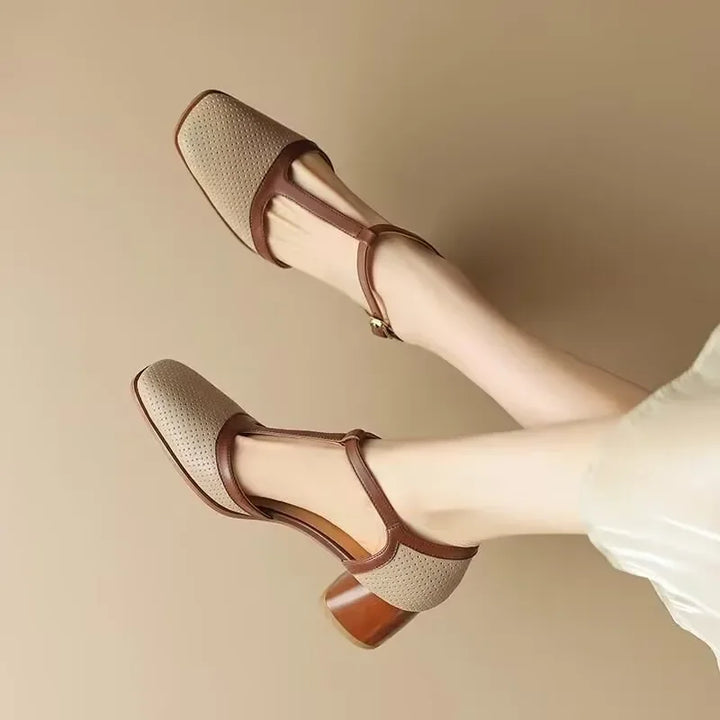 Escarpins Isava en Cuir Véritable à Talons Moyens