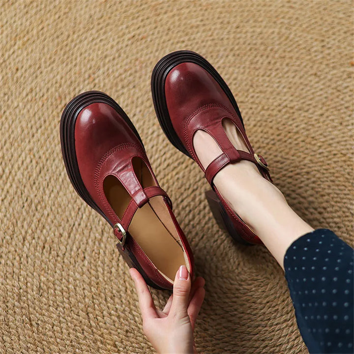 Elvana Chunky Mary Jane Pumps