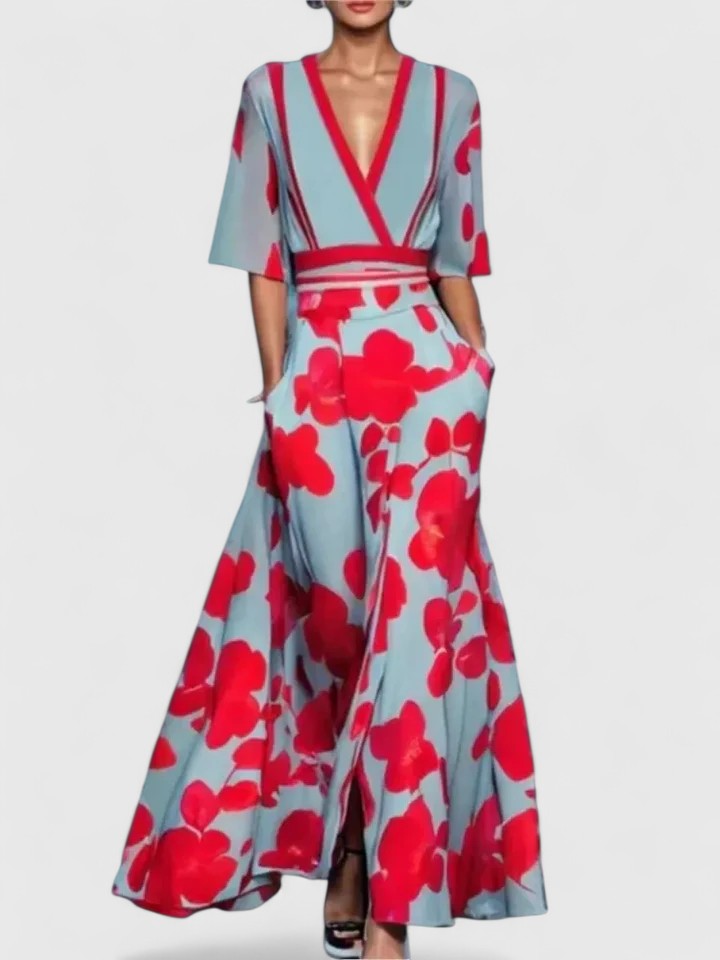 Aimee | Élégante Robe Maxi à Fleurs