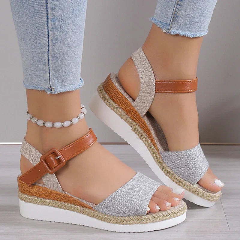 CHARLENE™ – Sandales Wedge Décontractées à Talon