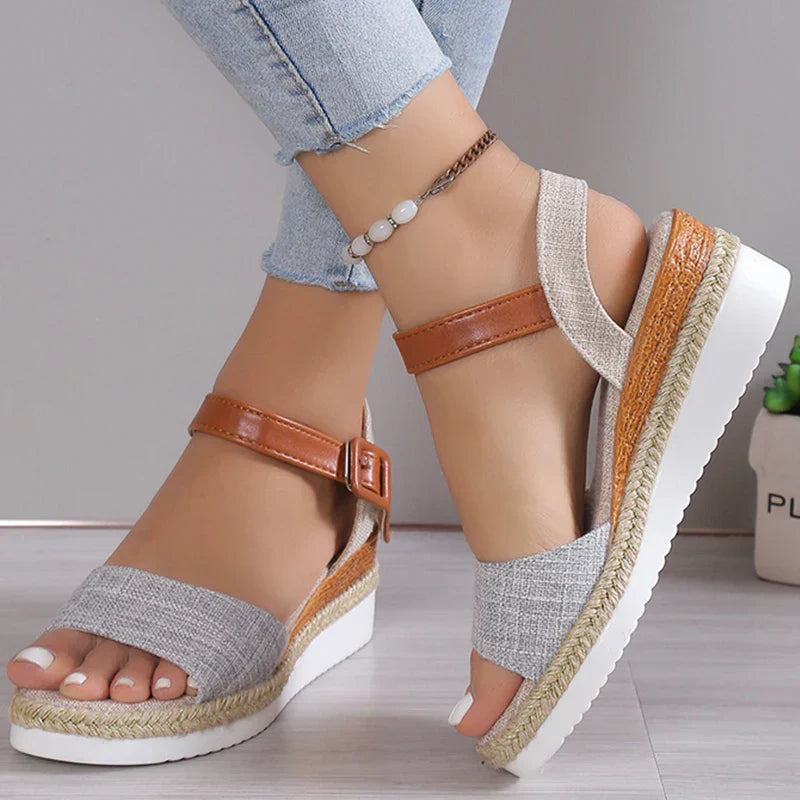 CHARLENE™ – Sandales Wedge Décontractées à Talon