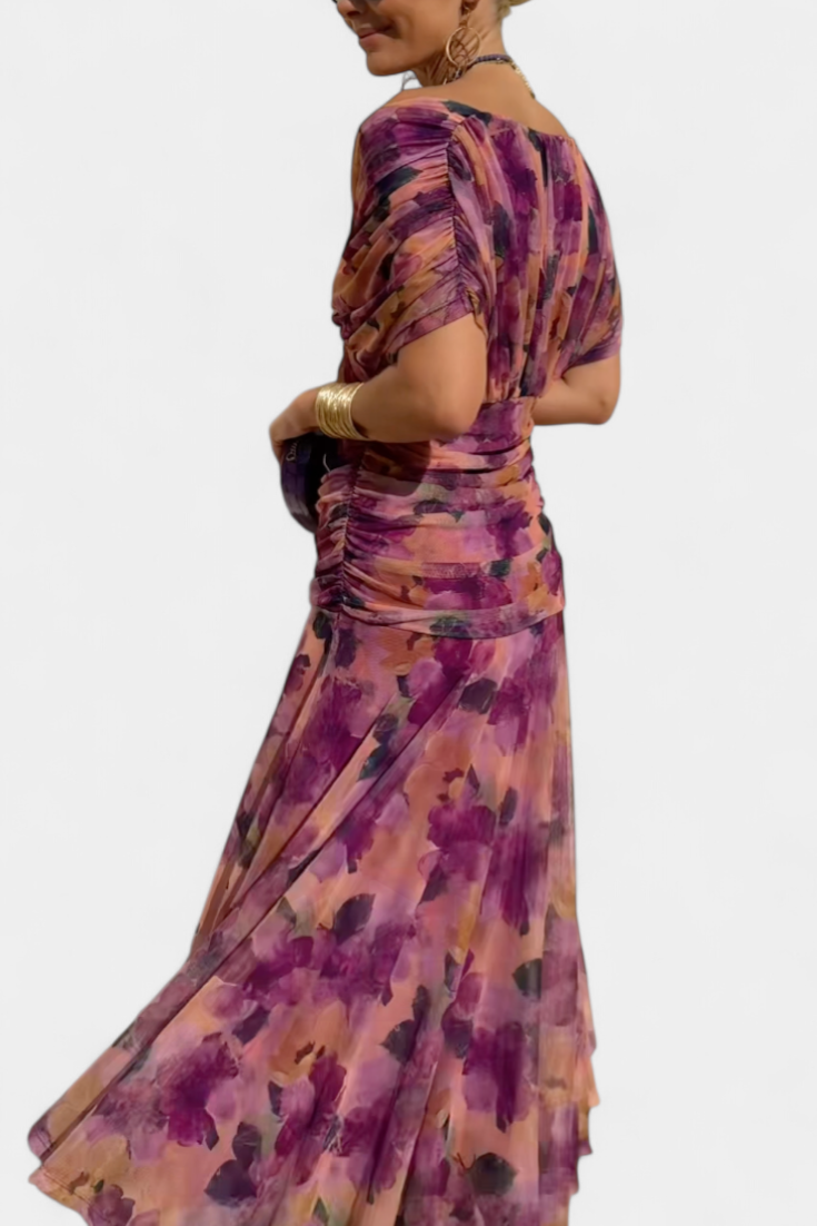 ABIGAIL | ROBE LONGUE À COL EN V FLORAL