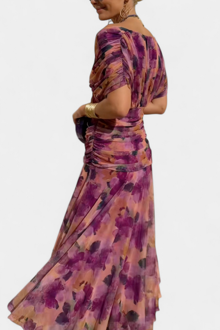 ABIGAIL | ROBE LONGUE À COL EN V FLORAL