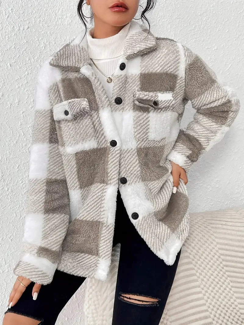 Martin | Élégante Veste en Fleece à Motif Carreaux