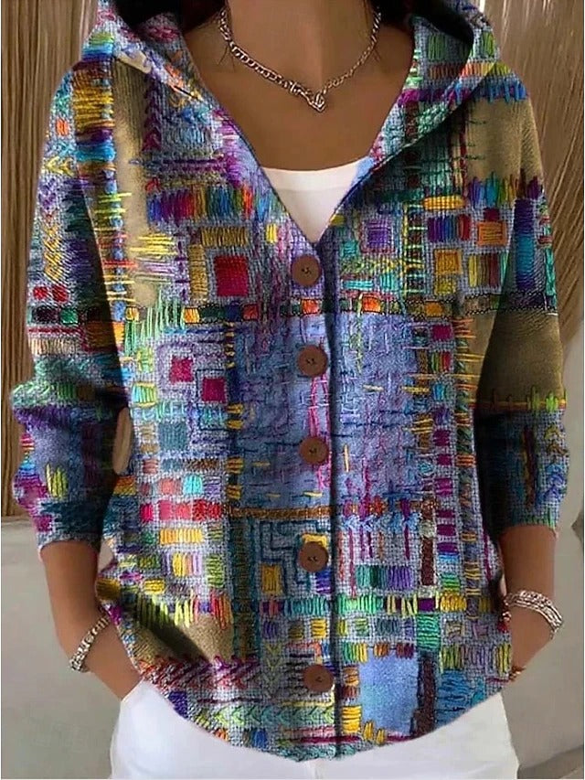 Cassidy | Cardigan Long Artistique et Confortable