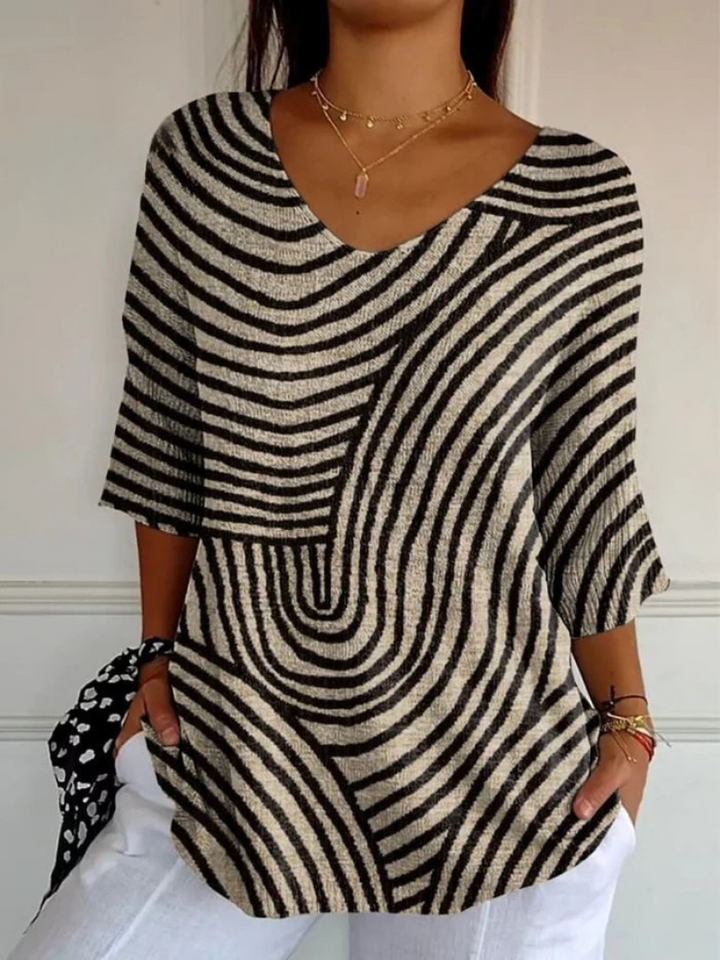 Pull décontracté en maille à motif géométrique vintage pour femmes