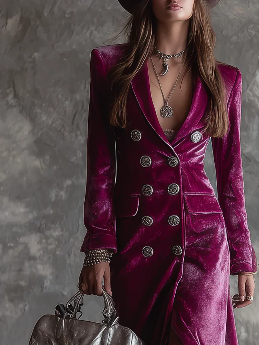 Isabel | Maxi Velvet Blazer Dress