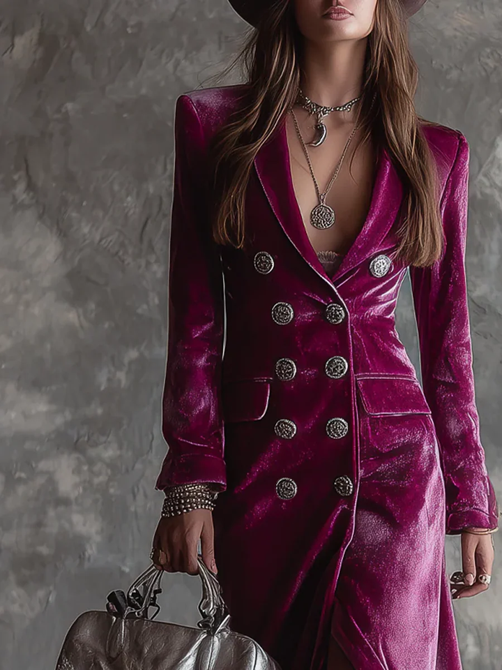 Isabel | Maxi Velvet Blazer Dress