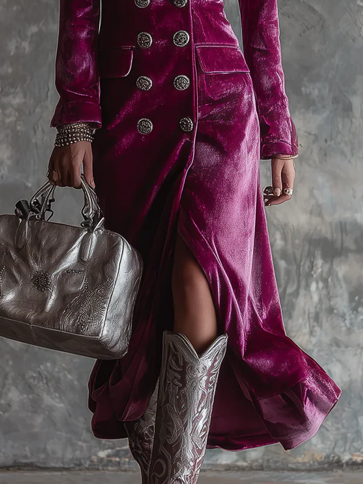Isabel | Maxi Velvet Blazer Dress