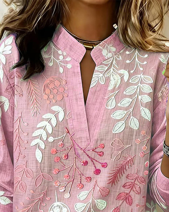 Eleni | Blouse à imprimé floral et col montant