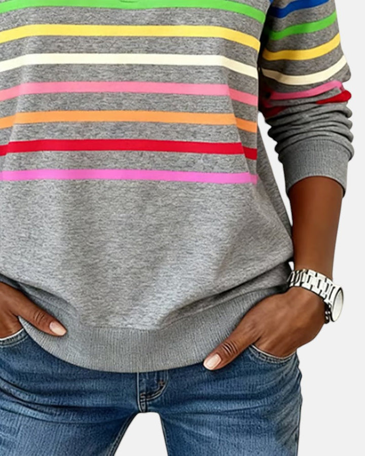 Vienne | Sweat à capuche zippé rayé coloré