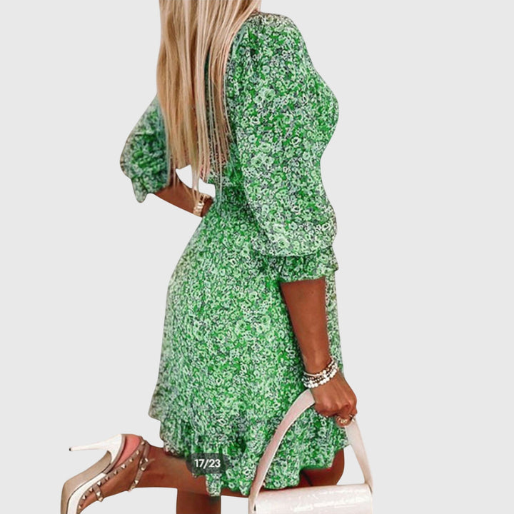 Elisa™ | Robe Florale à Manches Bouffantes