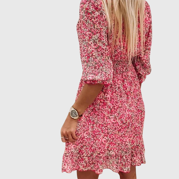 Elisa™ | Robe Florale à Manches Bouffantes