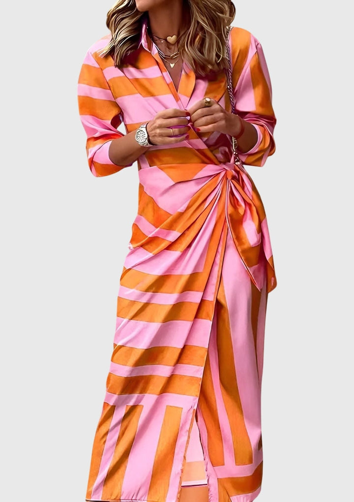 Everly™ | Élégante Robe Wrap avec Motif