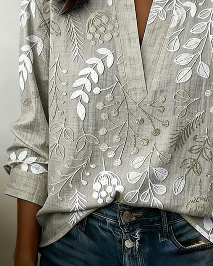 Eleni | Blouse à imprimé floral et col montant