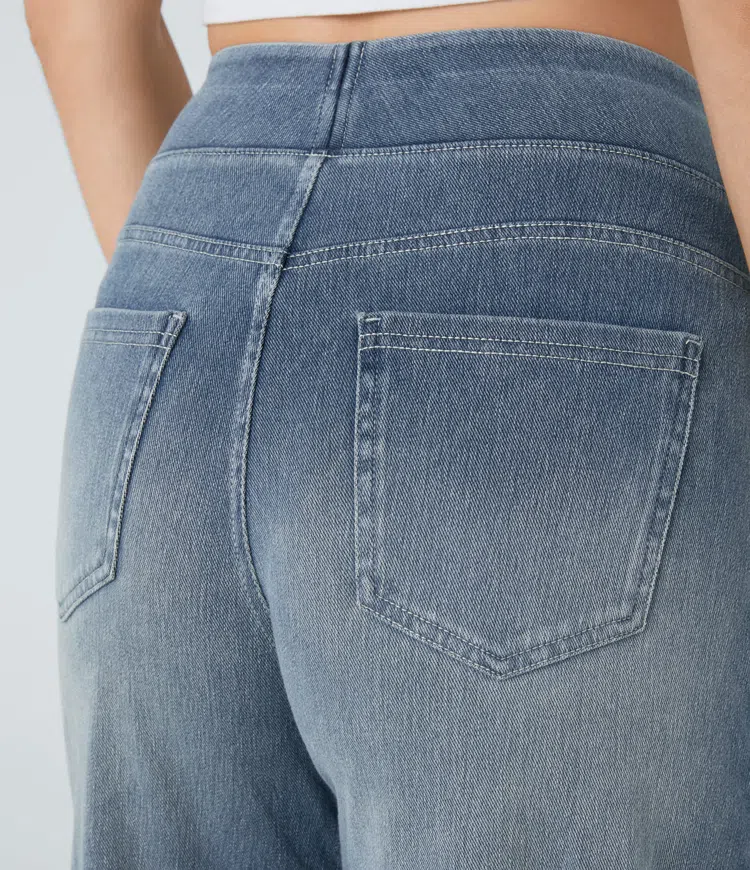 Solène – Jean à jambe large, coupe décontractée