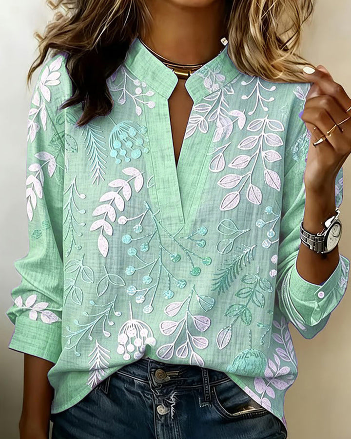 Eleni | Blouse à imprimé floral et col montant