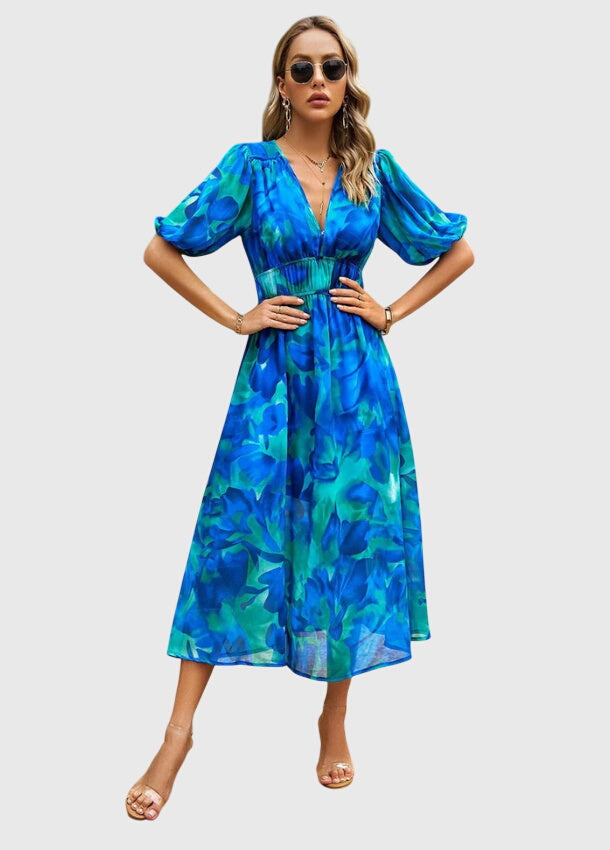 Merlin™ | Flattering Floral Midi Robe