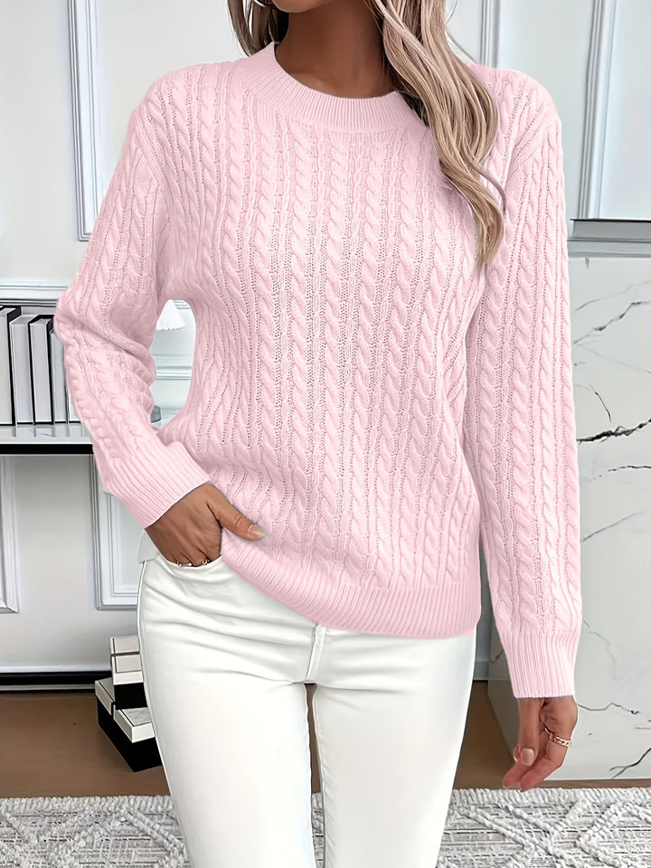 Evelyn | Pull en Tricot de Couleur Rose