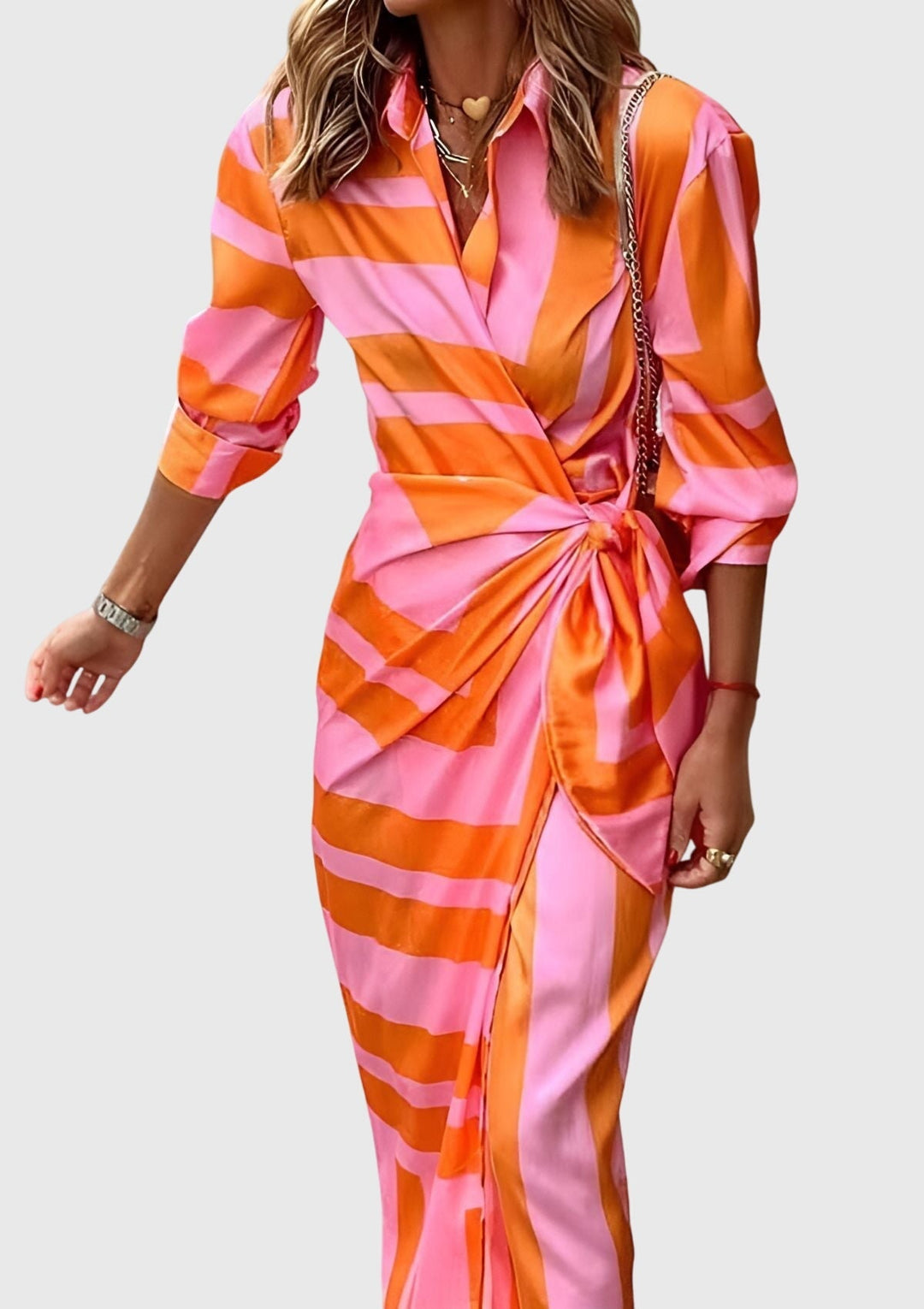 Everly™ | Élégante Robe Wrap avec Motif