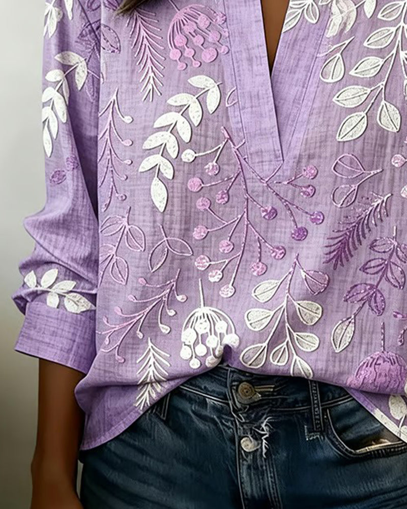 Eleni | Blouse à imprimé floral et col montant