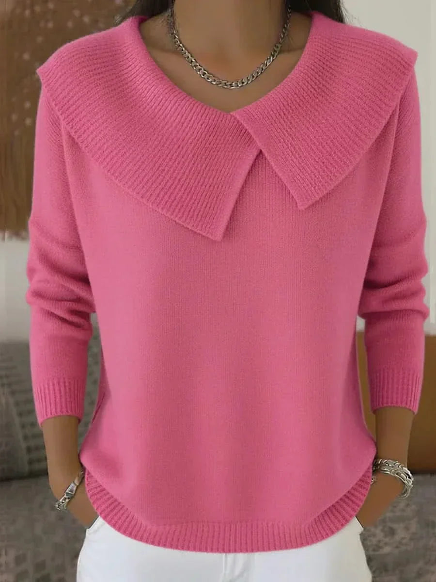 Odette | Pull Rose à Col Côtelé