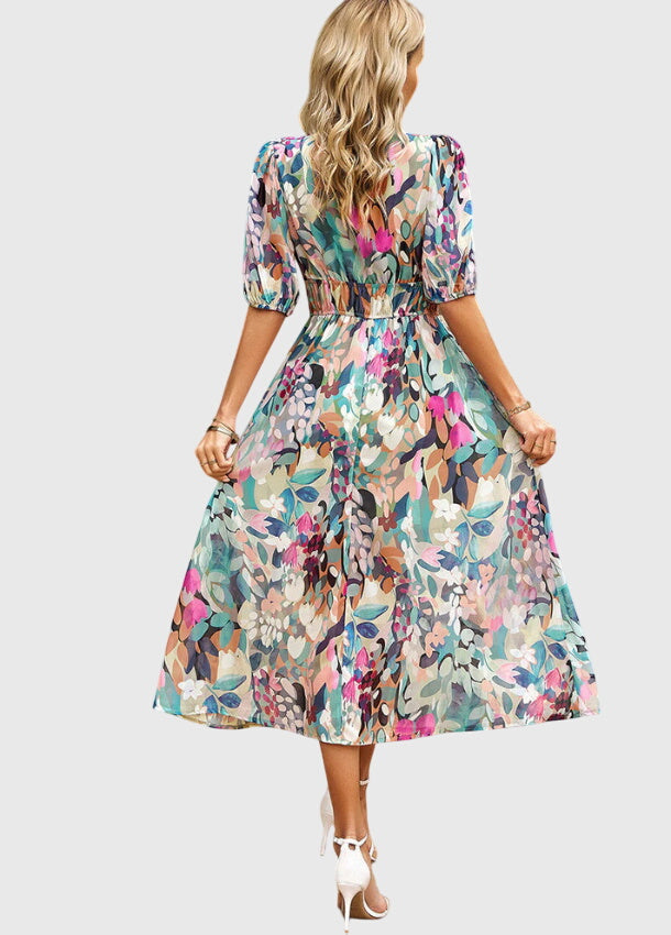 Merlin™ | Flattering Floral Midi Robe
