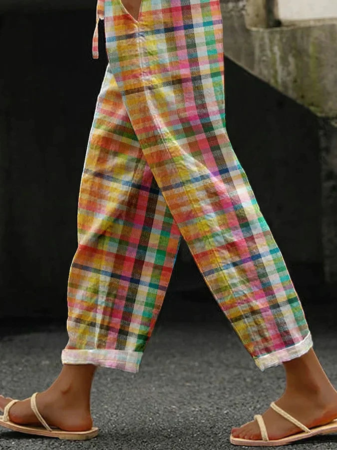 Zena – Pantalon à carreaux confortable