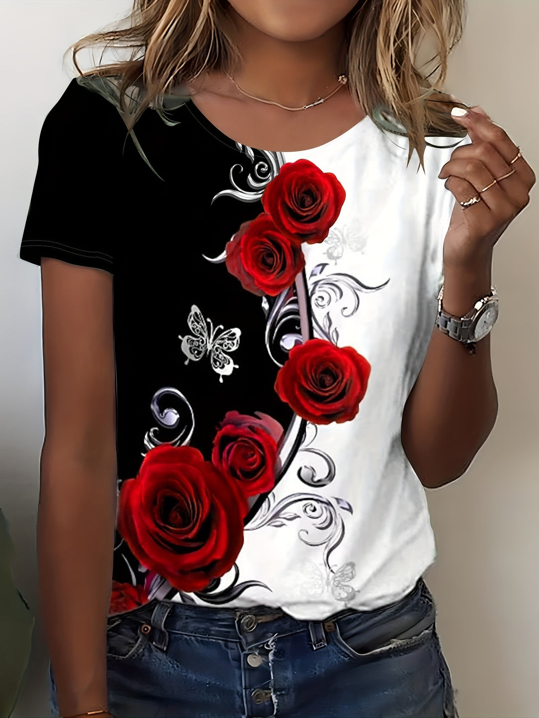 Sela | T-shirt Fleurs Confortable
