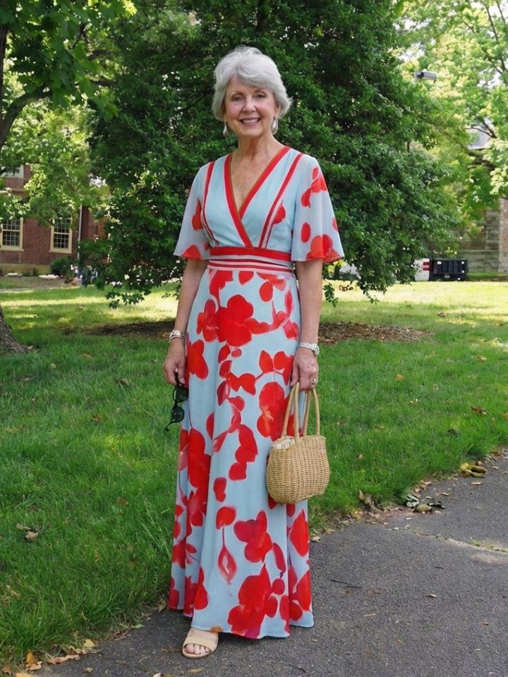 Corinne | Robe Maxi Fleurie à Manches Courtes en V" can be rewritten as:

"Corinne | Robe Maxi à Fleurs avec Manches Courtes en V