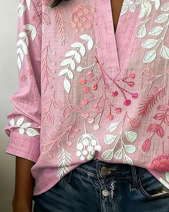 Eleni | Blouse à imprimé floral et col montant