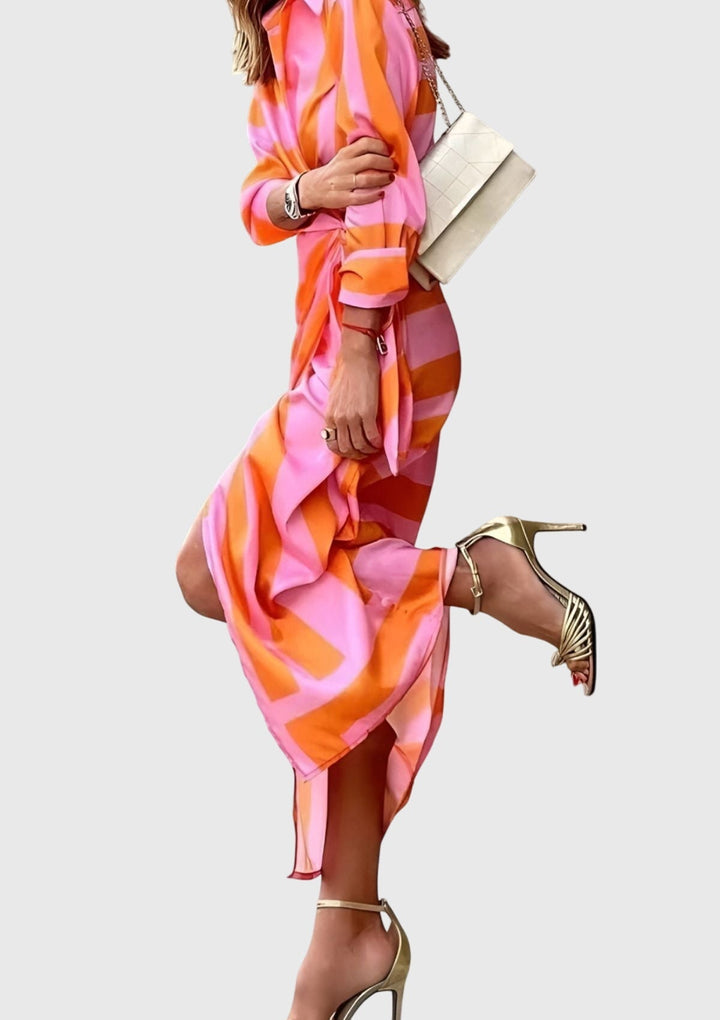 Everly™ | Élégante Robe Wrap avec Motif