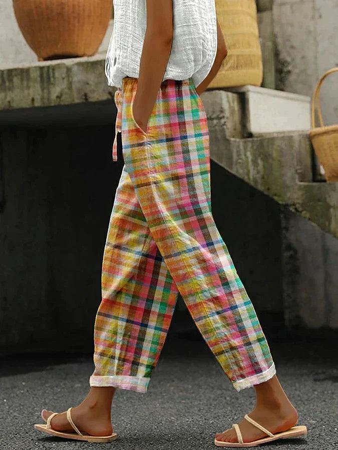 Zena – Pantalon à carreaux confortable