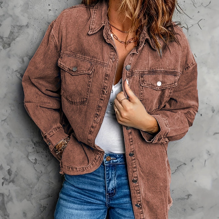 Elena | Veste en denim vintage de printemps