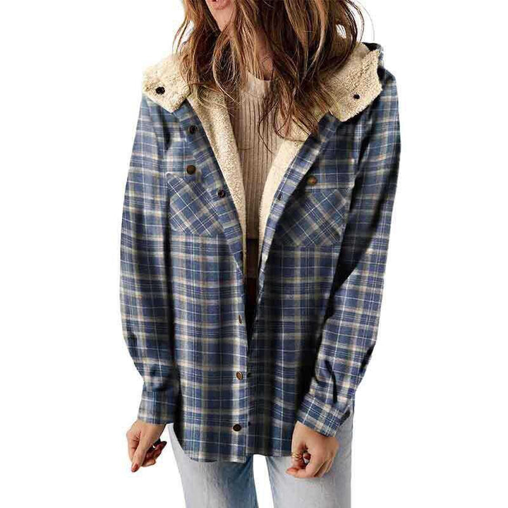 AMELIA™ - Veste à Capuche en Flanelle à Carreaux pour l'Automne et l'Hiver