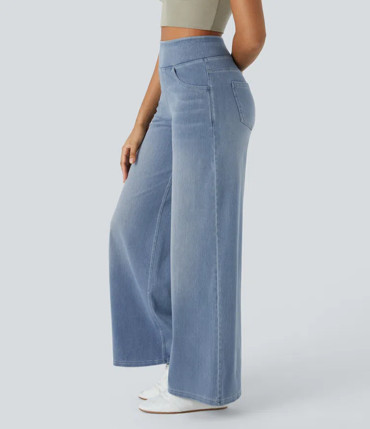 Solène – Jean à jambe large, coupe décontractée