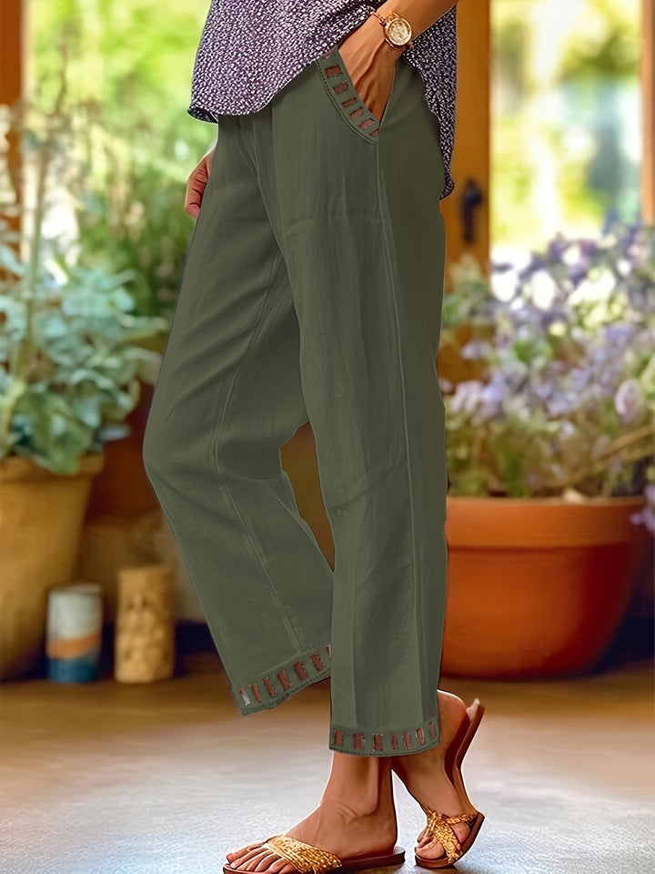 Wren | Pantalon court décontracté à finitions côtelées