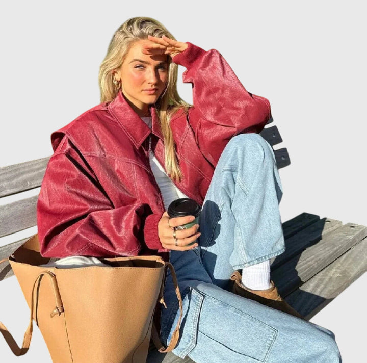 Faye™ - Veste Oversize en Cuir