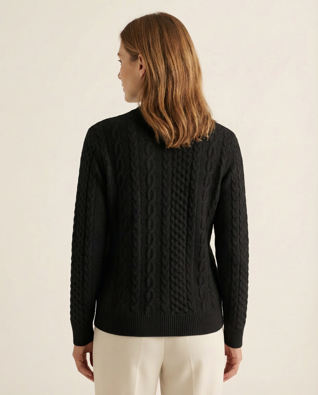 Pull à zip avant en tricot torsadé