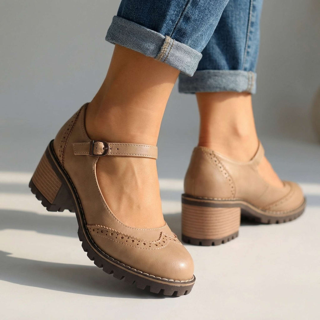 Amelia l Chunky T-Strap Mary Jane Heels