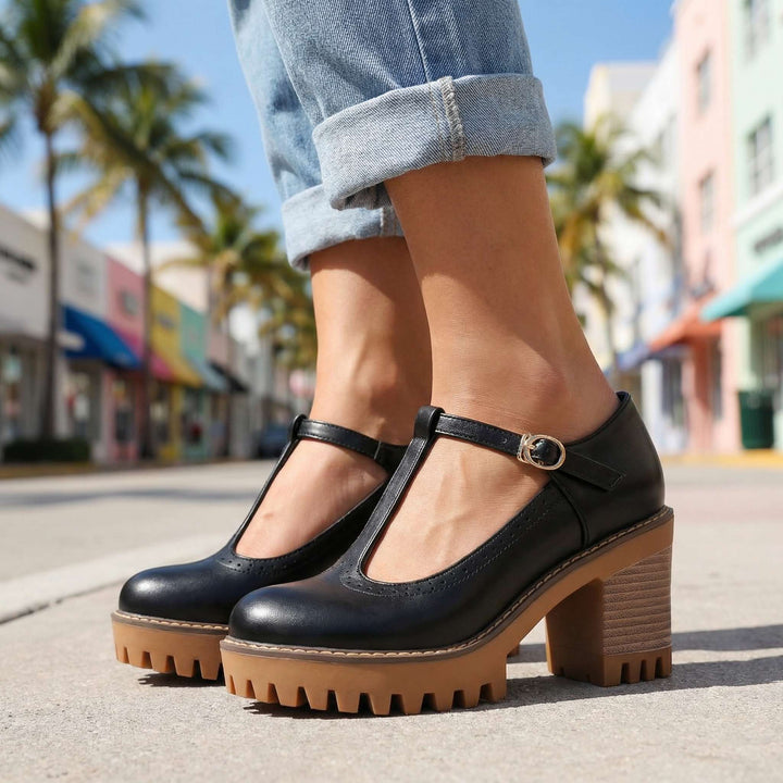 Talons Mary Jane T-Strap Chunky Jasmine
